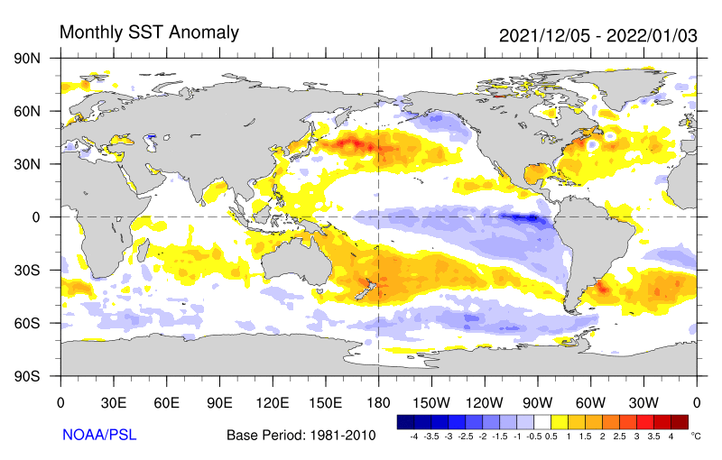 Figure 30. Monthly sea surface temperature anomalies (Source: NOAA) Figure 30. Monthly sea surface temperature anomalies (Source: NOAA)
