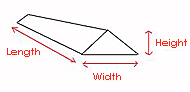 Measurements required to calculate the volume of a greenhouse gable