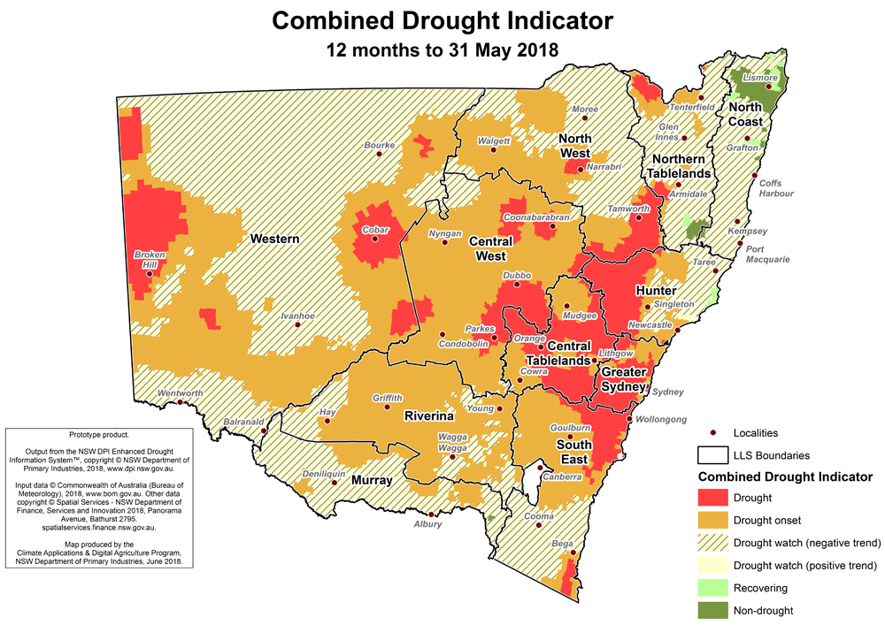 Figure 27. Description of the Combined Drought Indicator (CDI) framework For an accessible explanation of this map contact the author kim.broadfoot@dpi.nsw.gov.au