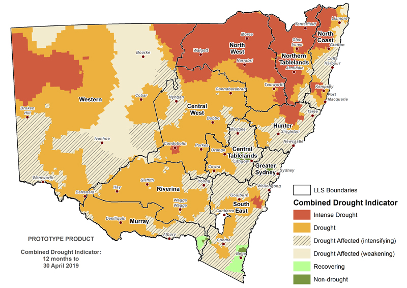 Figure 33. Description of the Combined Drought Indicator (CDI) framework For an accessible explanation of this map contact the author kim.broadfoot@dpi.nsw.gov.au