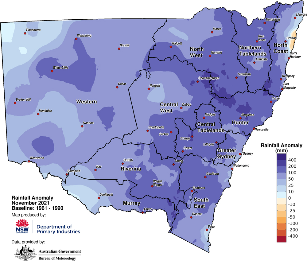 Figure 2a. Rainfall anomaly – November 2021 Figure 2a. Rainfall anomaly – November 2021