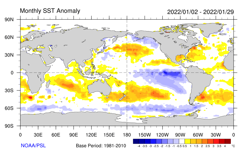 Figure 30. Monthly sea surface temperature anomalies (Source: NOAA) Figure 30. Monthly sea surface temperature anomalies (Source: NOAA)