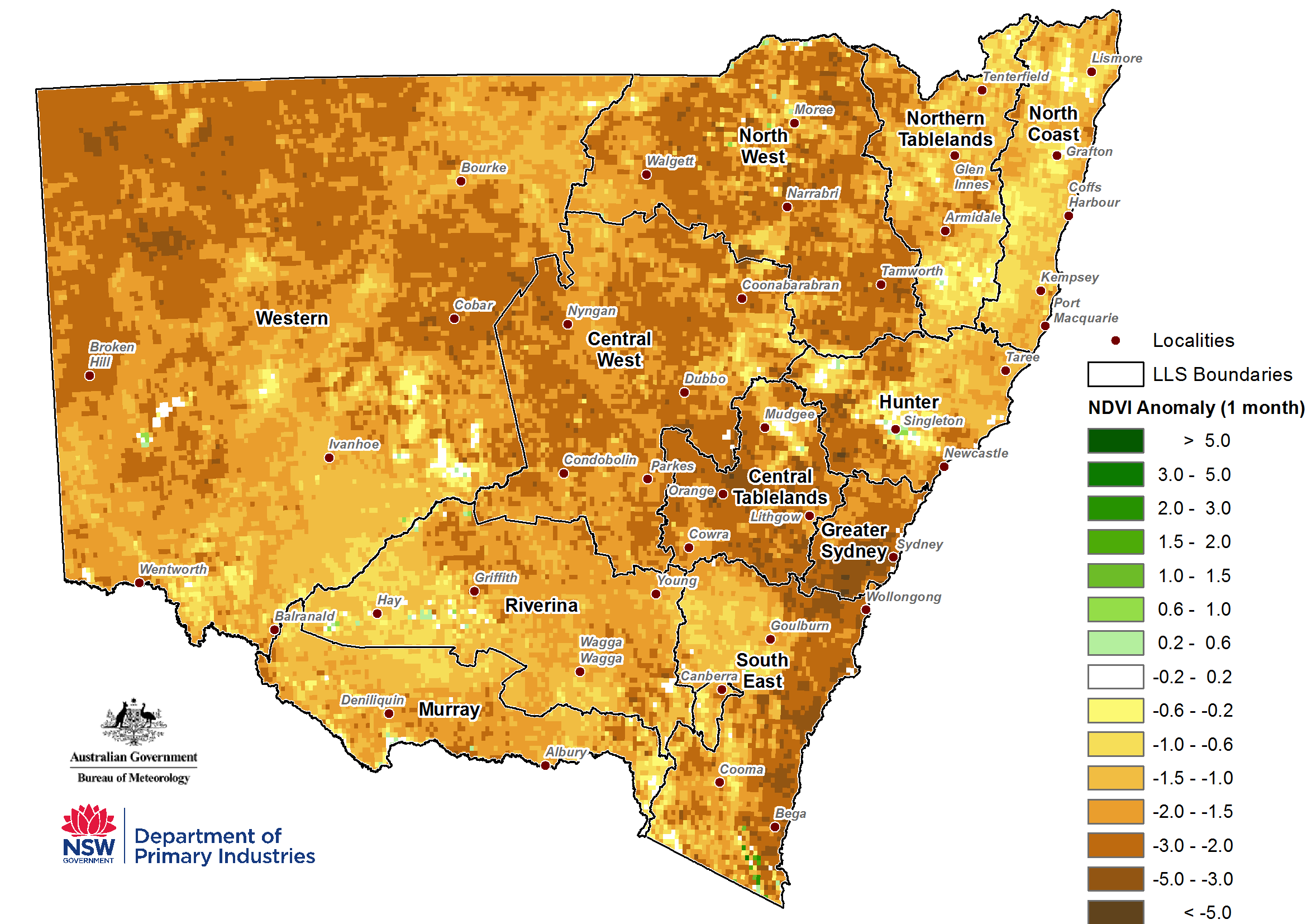 Figure 3. NDVI anomaly April 2018 For an accessible explanation of this map contact the author anthony.clark@dpi.nsw.gov.au