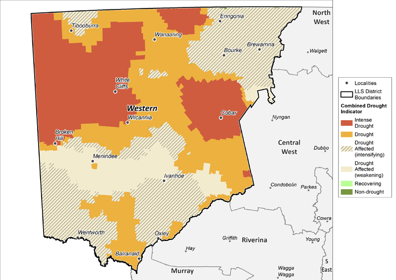 Figure 16. Combined Drought Indicator for the Western region For an accessible explanation of this image contact the author kim.broadfoot@dpi.nsw.gov.au