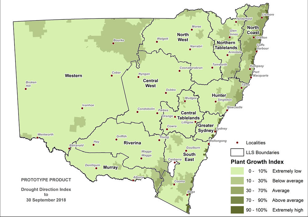 Figure 11. Plant Growth Index (PGI) to 30 September 2018 For an accessible explanation of this image contact the author kim.braodfoot@dpi.nsw.gov.au